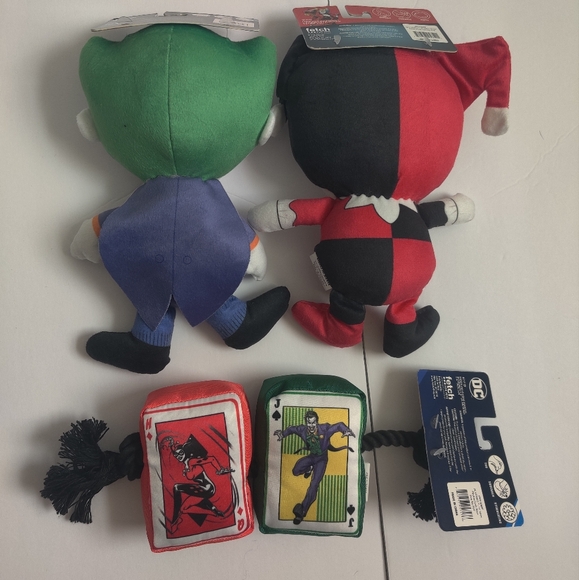 🆕 DC Comics DC Universe Harley Quinn & Joker Batman Sets of 3 Squeaky Dog Toys - Picture 2 of 4